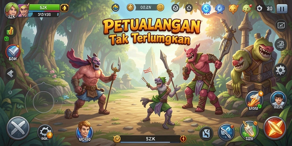 Screenshot gameplay 5ZK menampilkan aksi seru dalam petualangan yang mendebarkan.