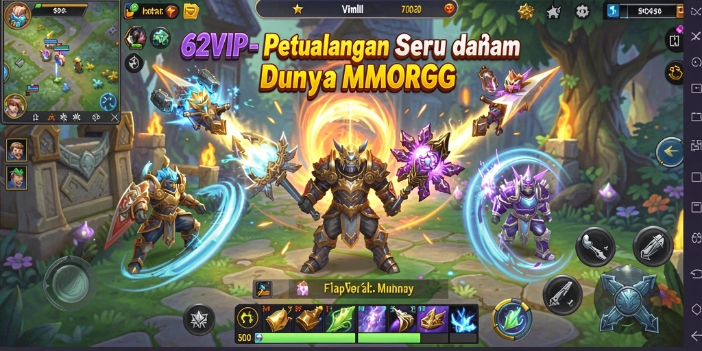 Tampilan gameplay menarik di dunia MMORPG 62VIP.