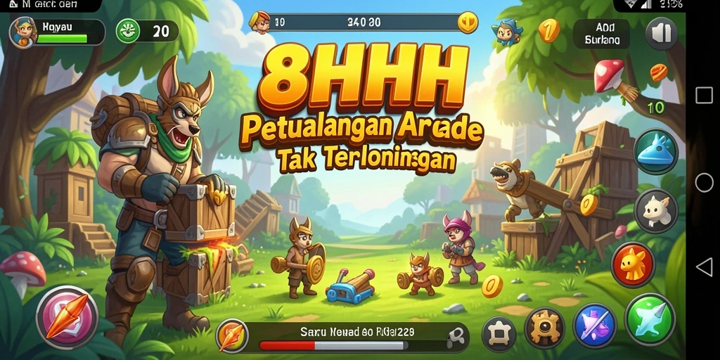 Screenshot gameplay 8HHH menunjukkan aksi seru dan penuh tantangan.