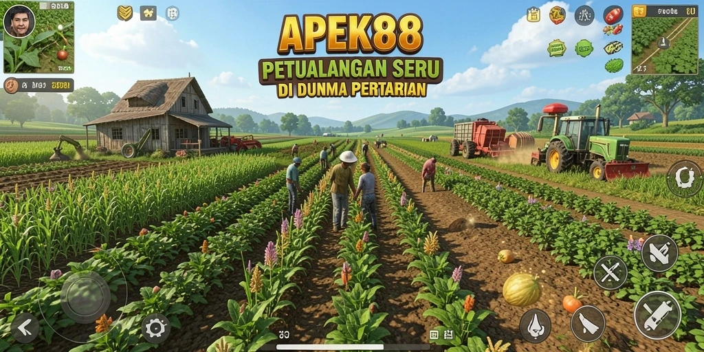 Tampilan seru gameplay APEK88 saat merawat kebun dengan grafis yang menarik.
