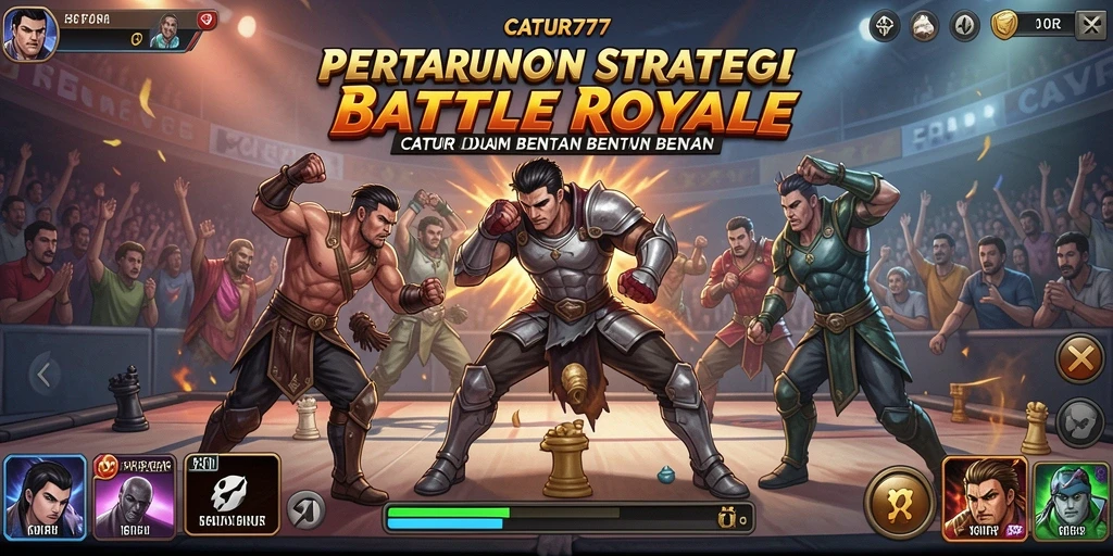 Tampilan seru gameplay Battle Royale di CATUR777.