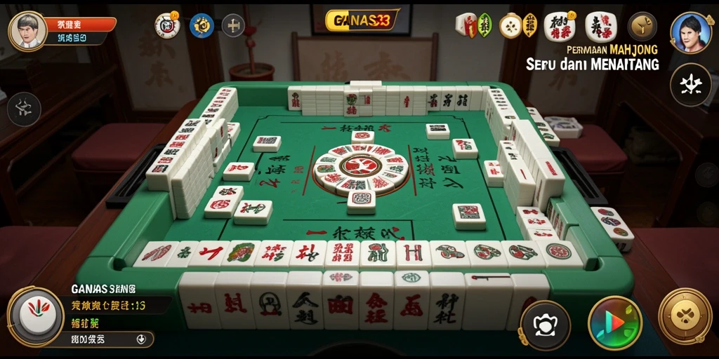Tampilan menarik dari gameplay Mahjong di GANAS33.