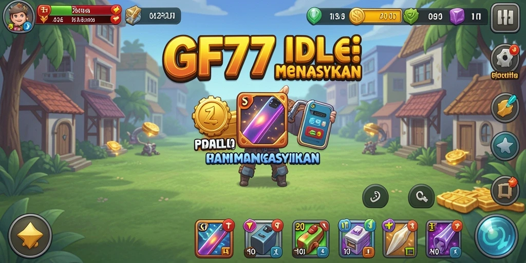Tampilan gameplay mengasyikkan dalam GF777 dengan elemen Idle.