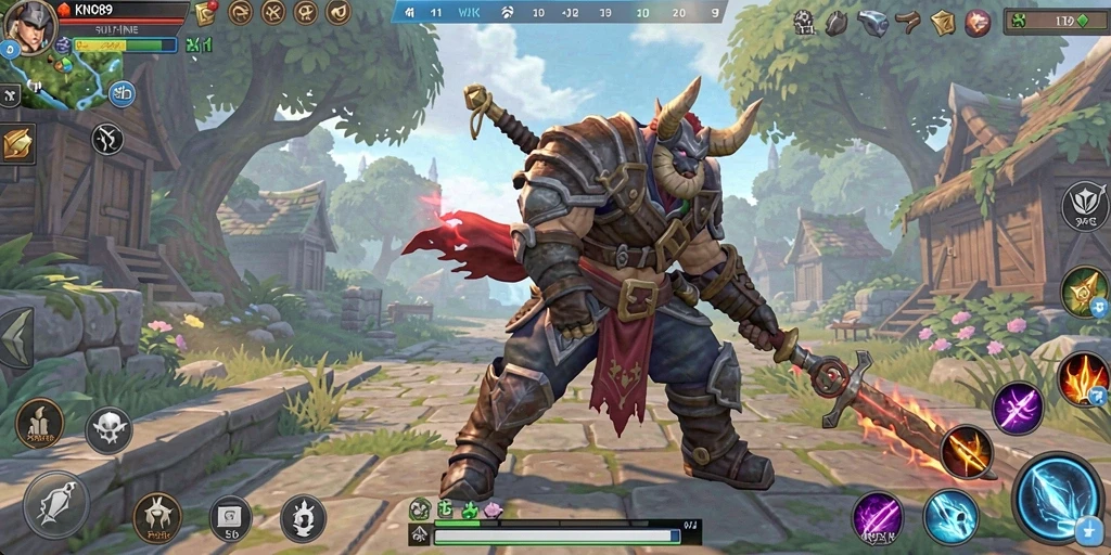 Screenshot gameplay KNO89 menunjukkan aksi pertempuran yang menegangkan.