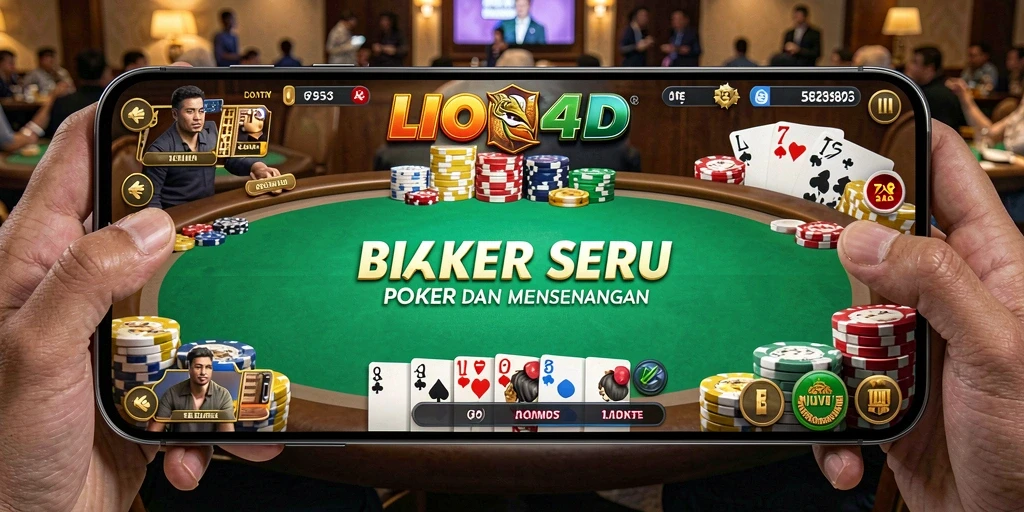 Tampilan gameplay seru di LION4D dengan suasana Poker yang mendebarkan.