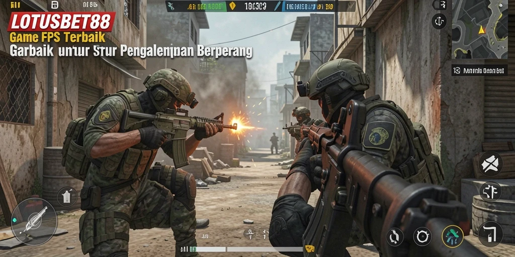 Tangkapan layar gameplay LOTUSBET88 menampilkan aksi pertempuran yang intens dan mendebarkan.