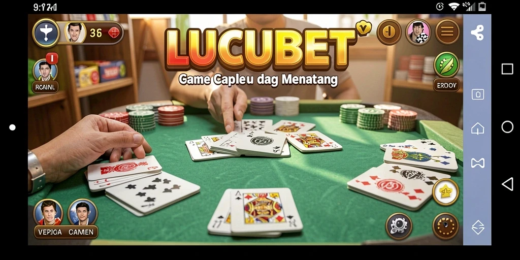 Screenshot gameplay LUCUBET yang menampilkan suasana permainan Gaple.