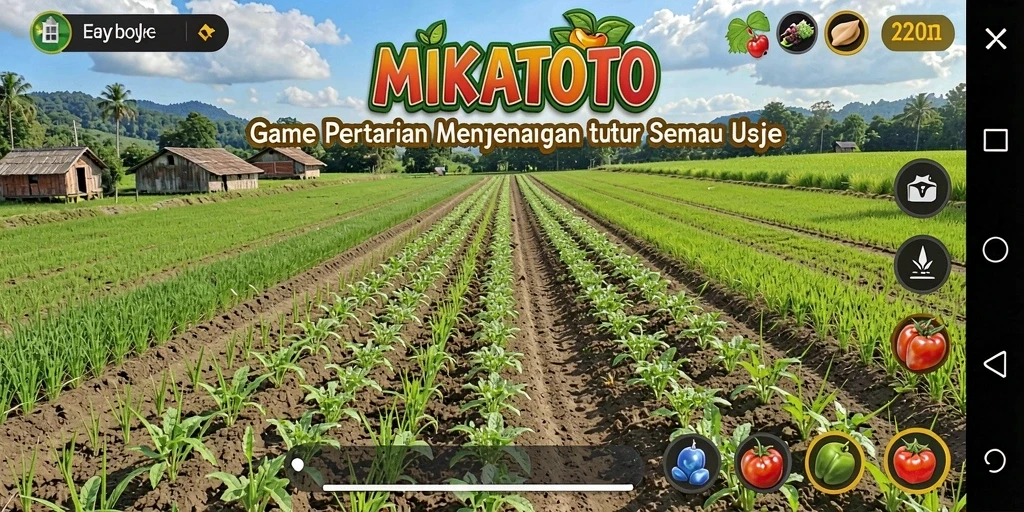 Screenshot gameplay MIKATOTO menampilkan aktivitas bertani yang seru.