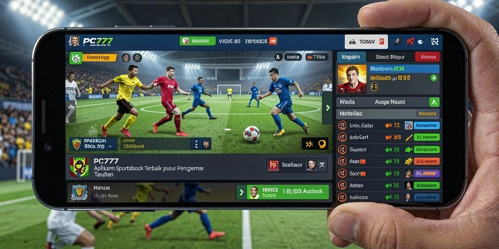 Tampilan menarik dari interface Sportsbook PC777 dengan fitur taruhan.