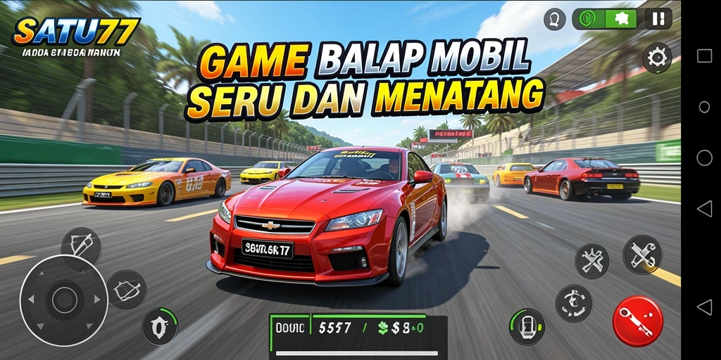 Gameplay seru SATU77 dengan balap mobil yang menegangkan.