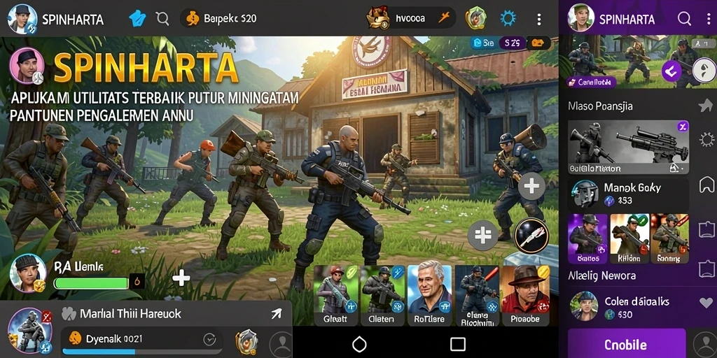 Tampilan utama SPINHARTA dengan fitur utilitas yang menarik.