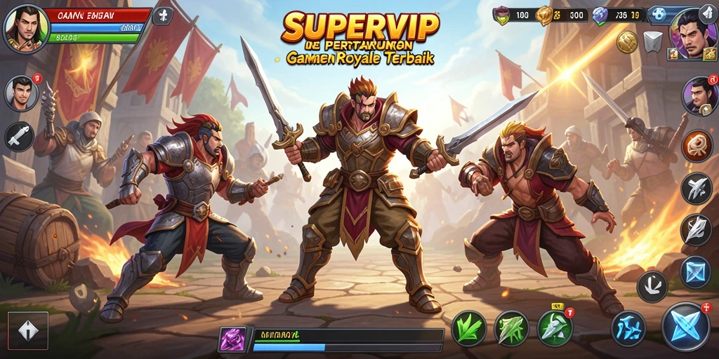 Tampilan seru gameplay dalam pertarungan Royale di SUPERVIP.