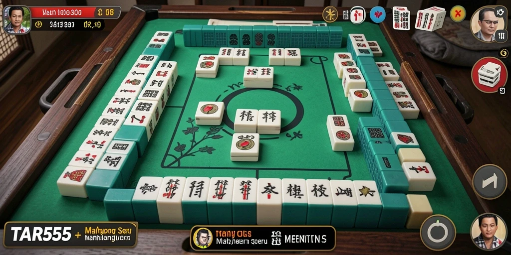 Screenshot gameplay TAR555 menunjukkan keseruan permainan Mahjong yang interaktif.