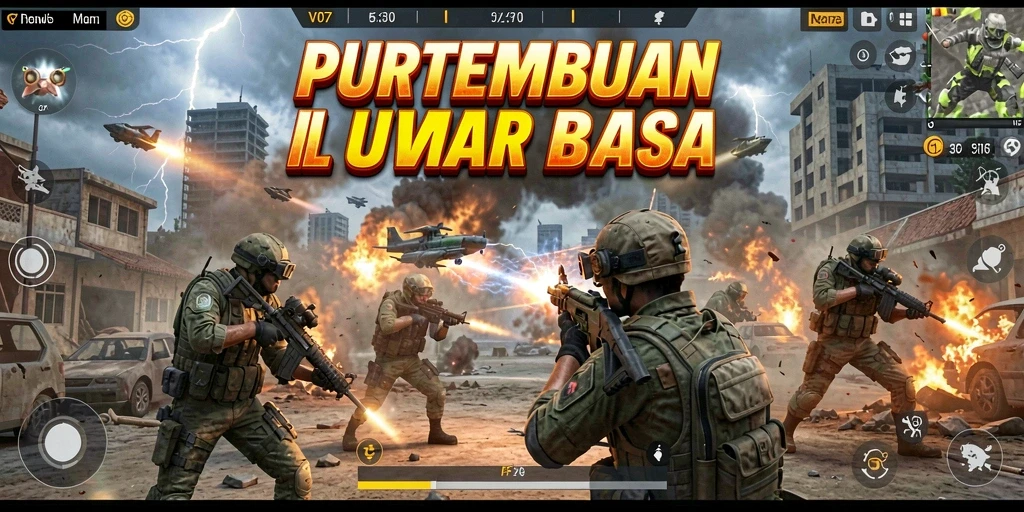 Tampilan gameplay yang intens dan penuh aksi di V07.