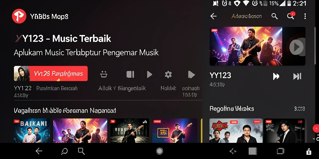Screenshot utama YY123 menampilkan layar permainan musik yang interaktif.